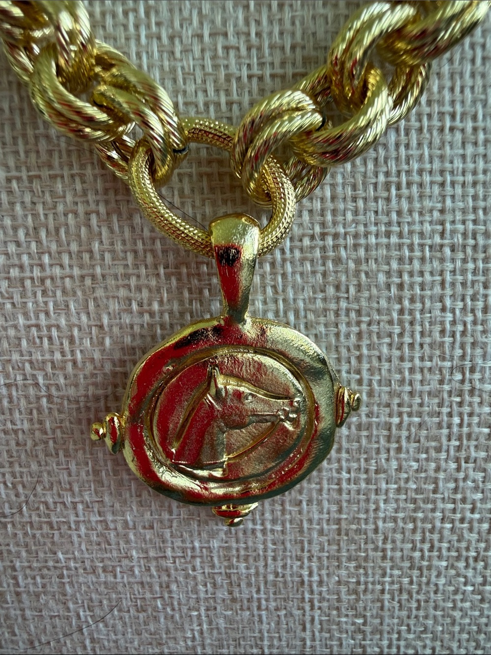 Gold-Tone Rope Link Pendant Necklace - Women Jewelry - Picture 2 of 2